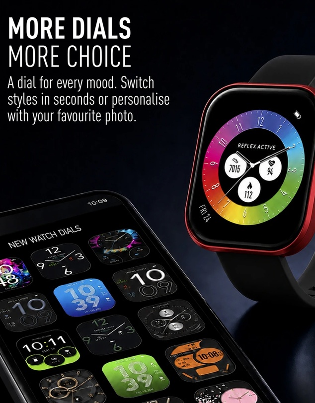 Reflex Active - Reflex Active SERIES Spectra AMOLED Smart Watch Black Red