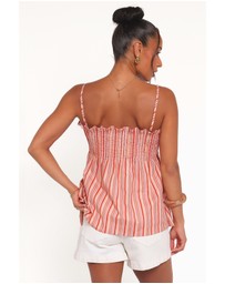 Petal & Pup - Carson Pleated Top - Peach Stripe
