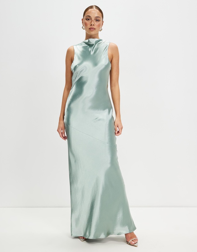 Third Form - Satin Bias Cowl Back Maxi Dress