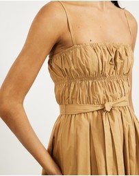 Minima Esenciales - Paloma Gathered Poplin Maxi Dress