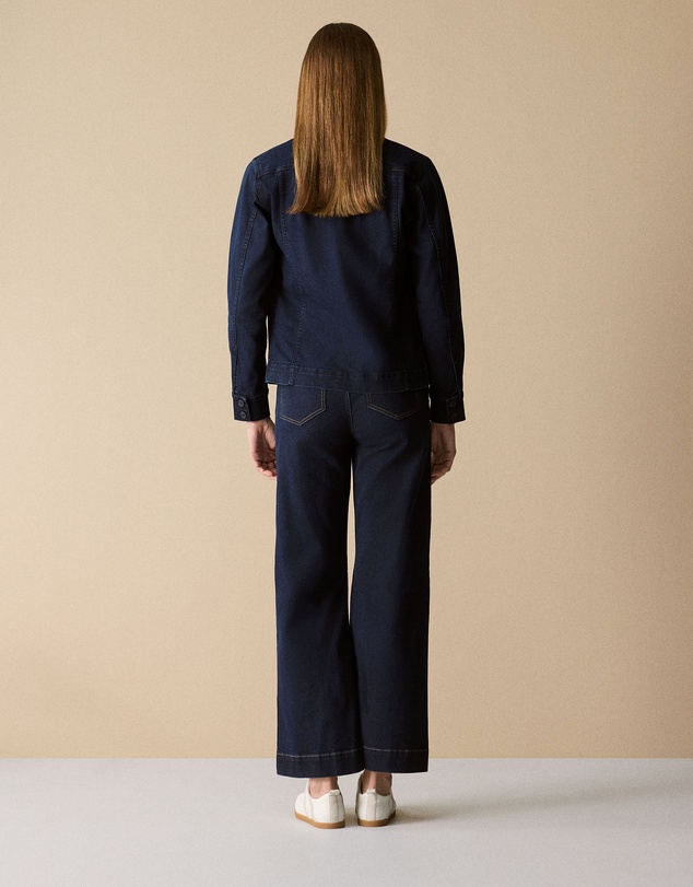Trenery - Pocket Detail Denim Jacket in Dark Indigo