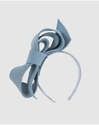 Max Alexander - Felt Blue Bow Fascinator