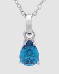Georgini - GEORGINI WISTERIA PENDANT BLUE TOPAZ CZ SILVER