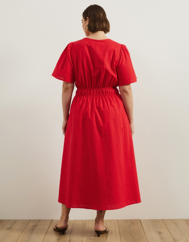 Atmos&Here Curvy - Jasmine Linen Blend Midi Dress