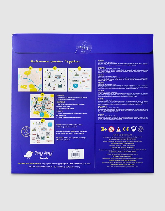 Jaq Jaq - Jaq Jaq Bird - Cities of Wonder Stick It & Go Activity Set - Paris