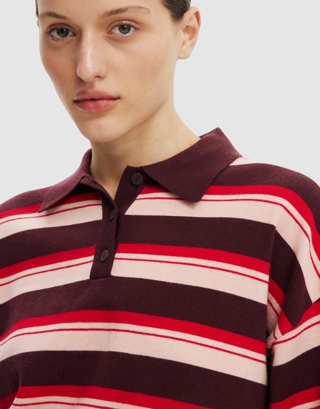 Cotton On - Boxy LS Polo Knit