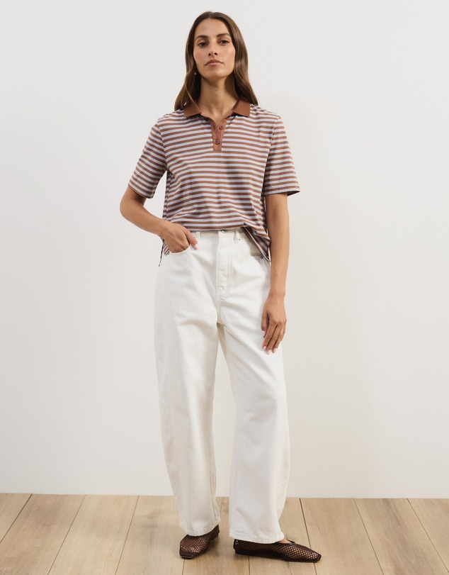 Atmos&Here - Lyra Short Sleeve Stripe Polo