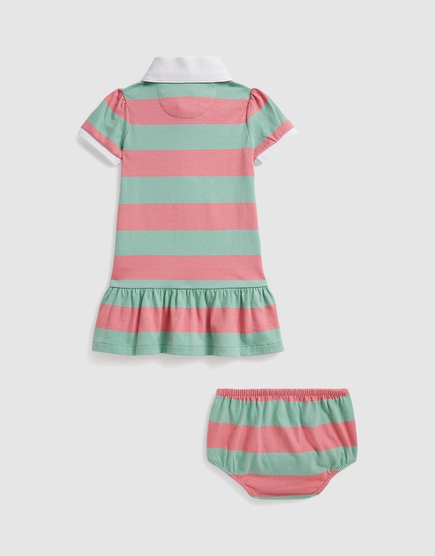 Polo Ralph Lauren - Striped Cotton Rugby Dress & Bloomer - Babies