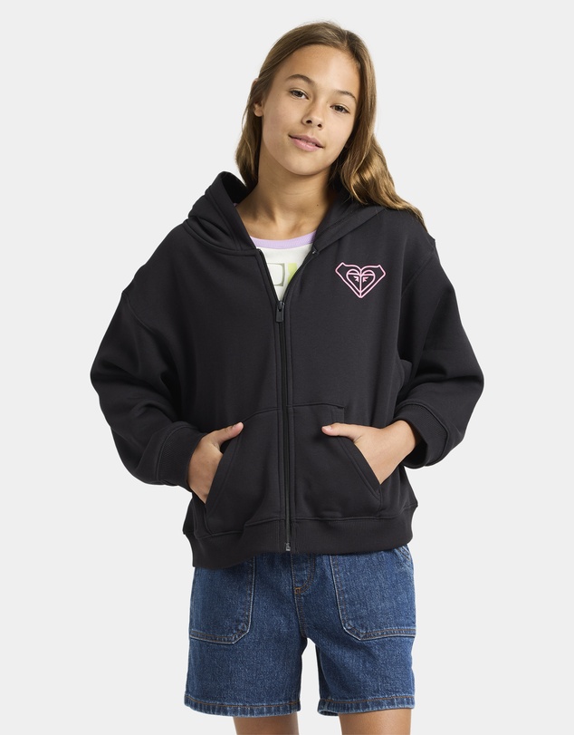 Roxy - Girls 4 to 16 Midnight Hike Brushed Zip Up Hoodie