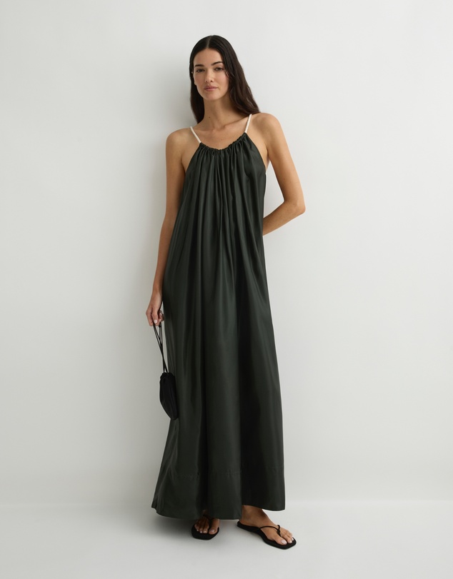 BONDI BORN - Como Tie-Neck Maxi Dress - Forest