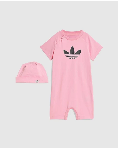 adidas Originals - Trefoil Jumpsuit And Beanie Gift Set - Babies