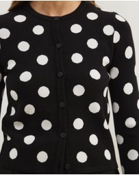 Atmos&Here - Hallie Polka Dot Knit Cardigan