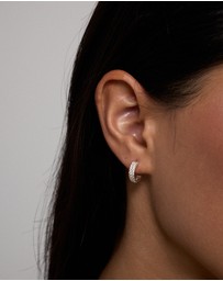 Michael Hill - Half Hoops with Cubic Zirconia in Sterling Silver
