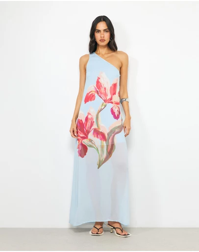 AERE - Rosalee One Shoulder Maxi Dress