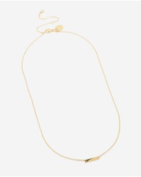 Lovisa - Waterproof Gold Plated Stainless Steel Mini Engravable Bar Necklace