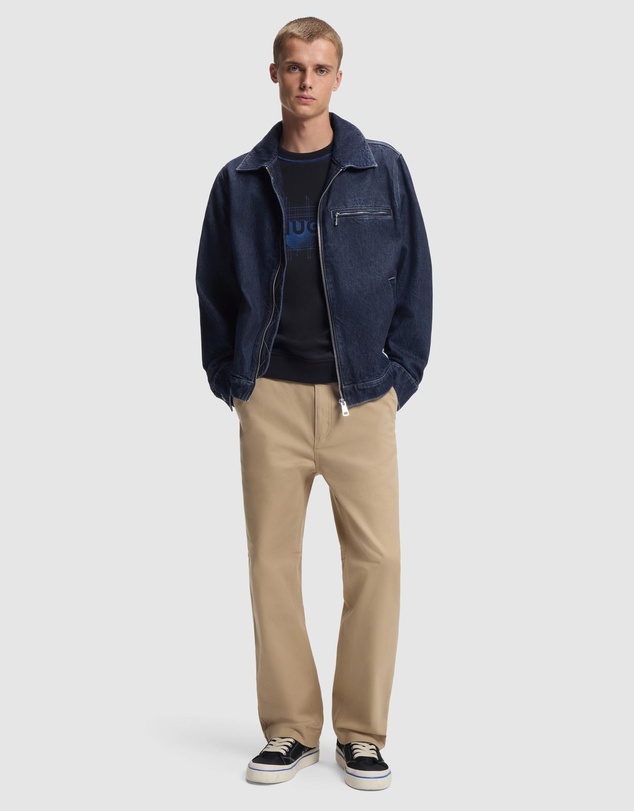 HUGO - Zip-Up Jacket in Denim With Chest Pocket