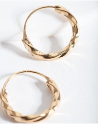 Lovisa - Gold Plated Sterling Silver Chunky Twist Hoop Earrings