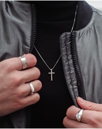 Kuzzoi - ICONIC EXCLUSIVE - Necklace Men Cross Pendant Religion with Crystals in 925 Sterling Silver