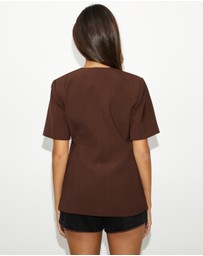 Dazie - Skye Short Sleeve Blazer Jacket