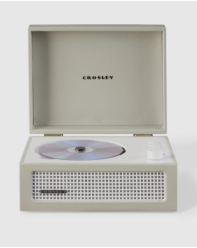 Crosley - Crosley Voyager Portable Retro CD Player with Stereo Bluetooth Speakers, FM Radio - Dune