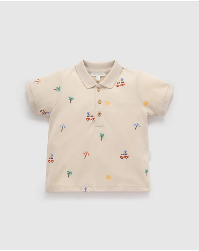 Purebaby - Resort Embroidered Polo -Kids-Babies