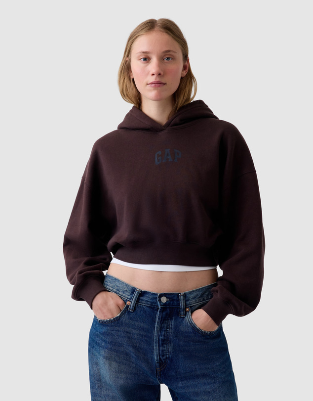 GAP - VintageSoft Logo Cropped PO Hoodie