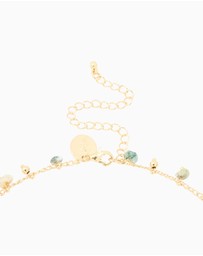 Lovisa - Gold Plated Multicoloured Semi Precious Stone Droplet Necklace