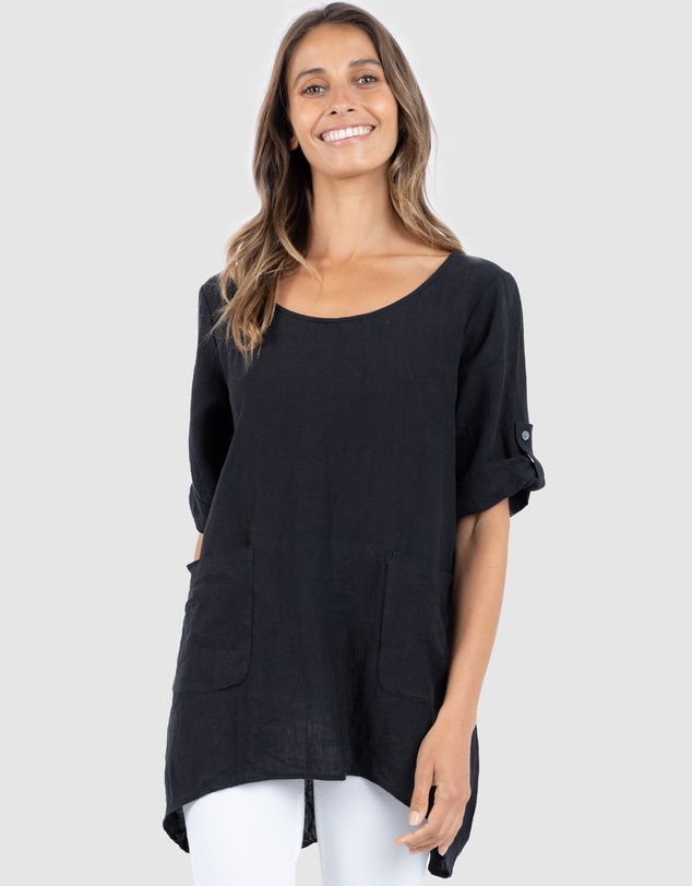 CAMIXA - Federica Linen Tunic Top