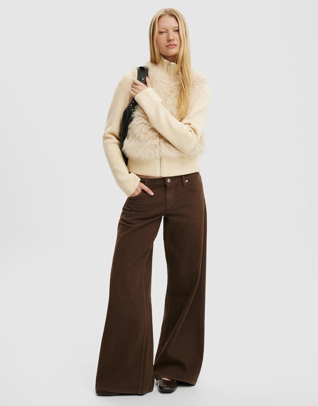 Cotton On - Faux Fur Knit Jacket