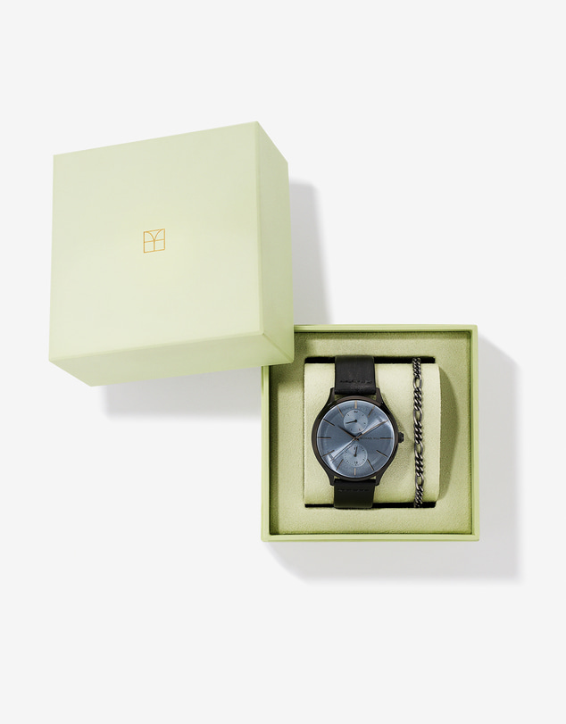 Michael Hill - Men’s Watch and Figaro Bracelet Set