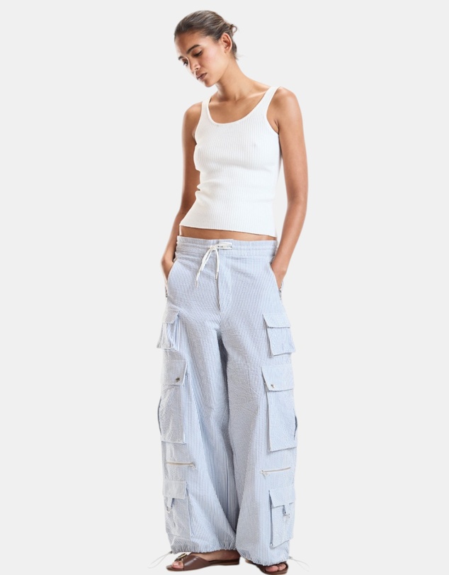 Cynthia Rowley - Seersucker Madras Cargo Pants