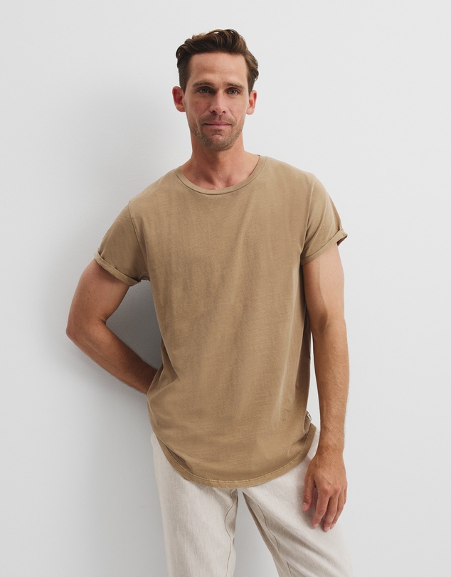 Country Road - Australian Cotton Longline Garment Dye T-shirt