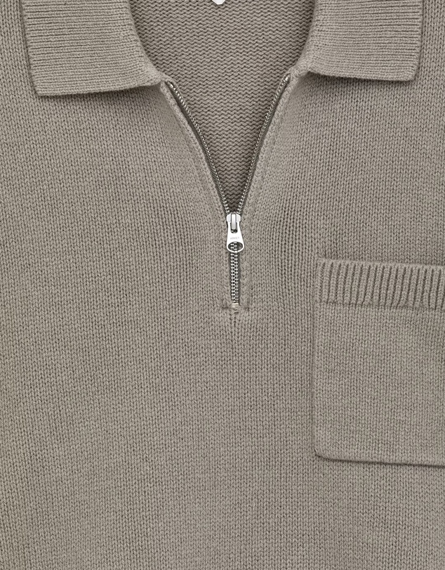 ARKET - Knitted Wool Zip Polo Shirt