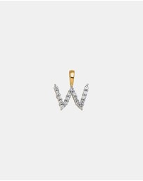 Zoe Olivia - 9K Gold Lab Grown Diamond Initial W Pendant