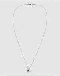 Elli Jewelry - Necklace Emerald Rectangle 925 Sterling Silver