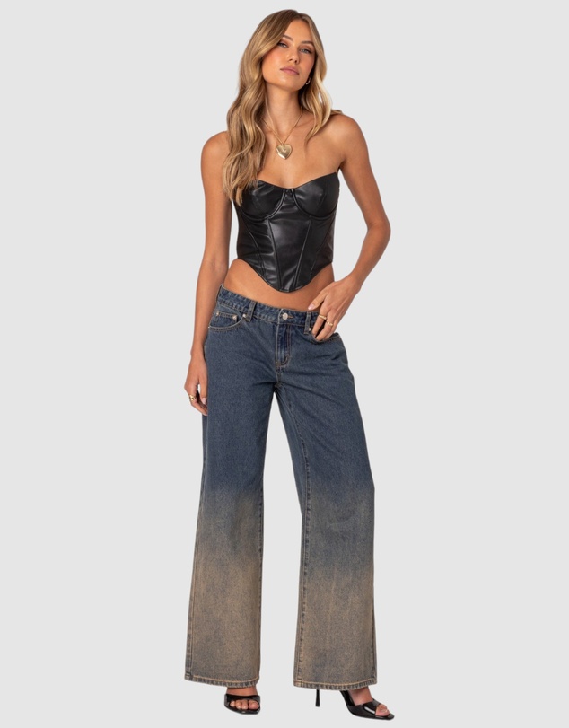 EDIKTED - Aberdeen Faux Leather Cupped Corset
