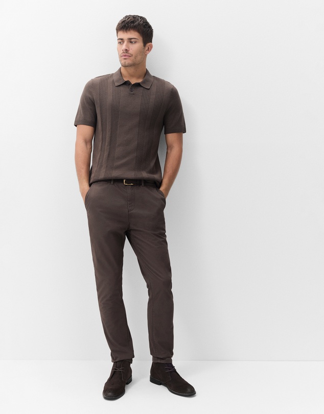 UNISON - Panel Stitch Knit Polo
