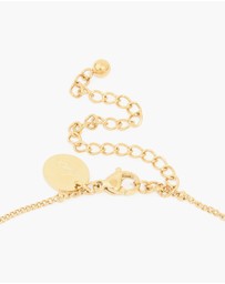 Lovisa - Waterproof Gold Plated Stainless Steel Black Tab Necklace