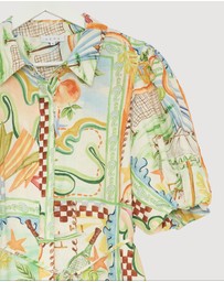 Revibe - Repaired AERE Lana Midi Shirt Dress - AU 18