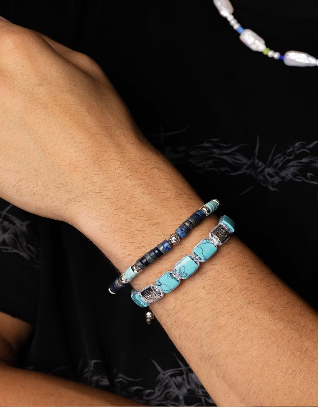 Nialaya Jewellery - The Dorje Flatbead Collection - Turquoise and Silver