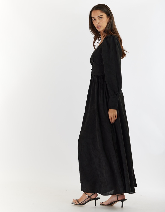 Amelius - Loren Linen Jacquard Maxi Dress