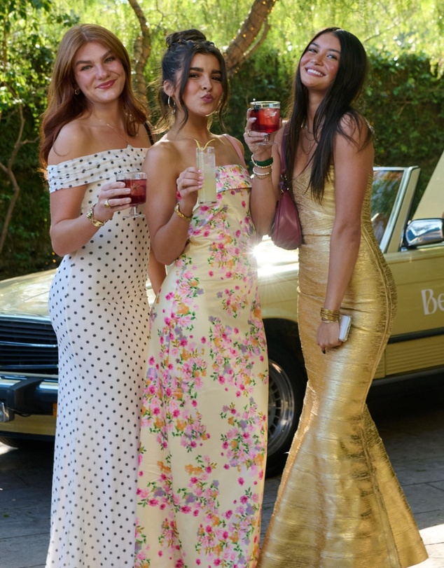 Beginning Boutique - Cole White Polka Mesh Maxi Dress