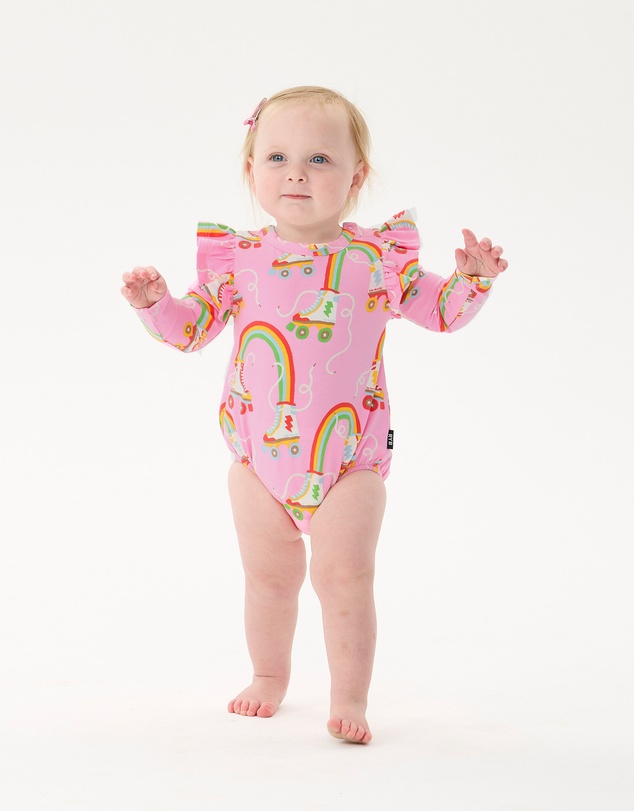 Rock Your Baby - Let The Good Times Roll Long Sleeve Frill Bubble Bodysuit