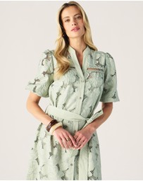 MOS The Label - Whisper Embroidery Shirt Dress