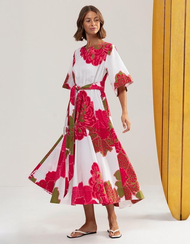 Binny - Hibiscus Midi Dress