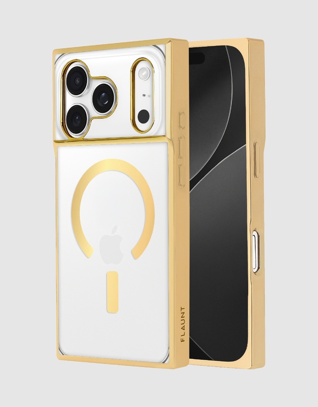 Flaunt - Flaunt Square Gilded Crystal Clear MagSafe Case for iPhone 18 Pro / 17 Pro