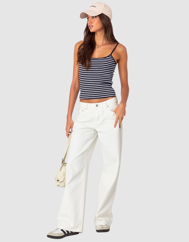 EDIKTED - Gretta Striped Ribbed Tank Top