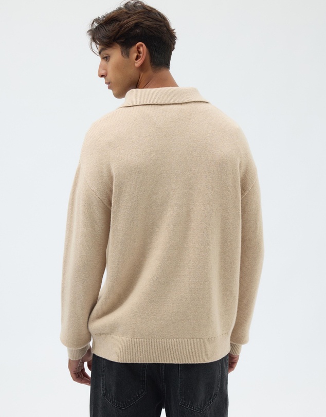 AERE - Wool Blend Oversized Collar Polo