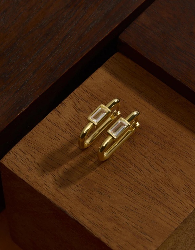 Najo - Skye Yellow Gold Cubic Zirconia Earring