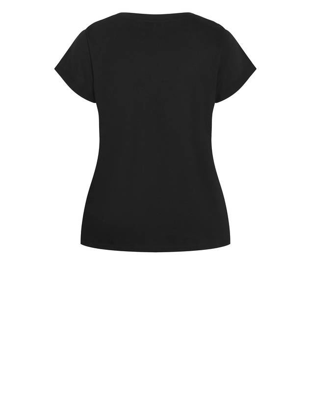 City Chic - Cuffed Sleeve Heart Tee